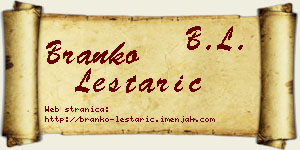 Branko Leštarić vizit kartica